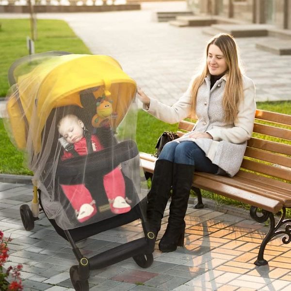 Babyseng telt af  | Premium gennemsigtig mesh myggenet til babyseng for at forhindre baby i at klatre ud af sengen | Pop-up telt beskytter spædbarn mod fald
