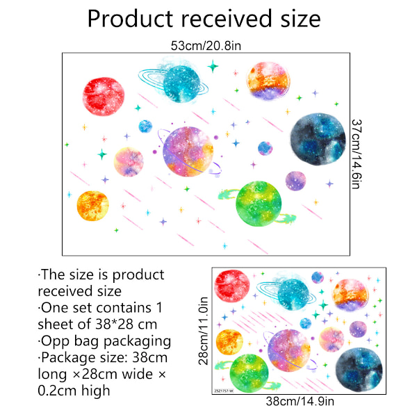Glow in the Dark Planets Stars for Ceiling Wall Decals Glow Solar System Galaxy