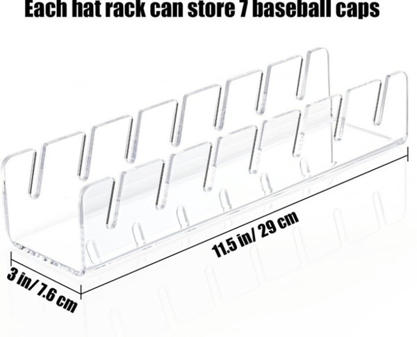 Hattställ för basebollkepsar, 2 st utan installation akrylhattstativ 14 baseboll
