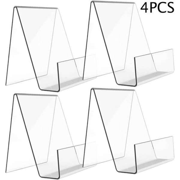 Skrivebordsopbevaring, Transparent Display Stand, 4 stk., Ornament Display Stand, Fotoholder, Tablet Holder, Business Holder til Skrivebords Display Easel-RAPA