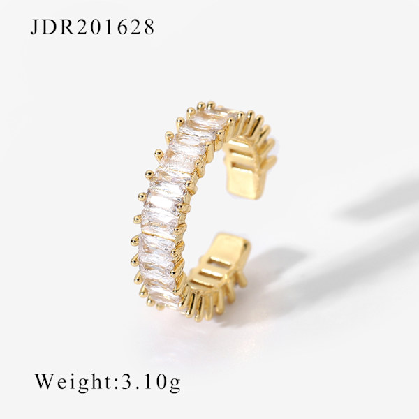 Guldpläterade Cubic Zirconia Guldringar för Kvinnor-6 st
