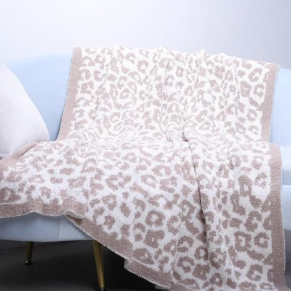 100*120cm Ultra Blød Leopardtæppe, Vendbart og Åndbart Mikrofiber Tæppe. Gepard Tæppe Leopard Mønster Tæppe. Godt til Sofa, Seng og T