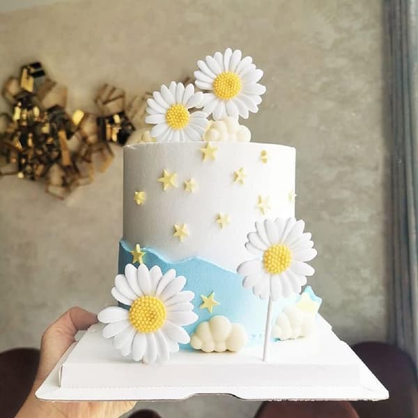 5 STK Tusindfryd Kagepynt Tusindfryd Blomst Kage Topper til Bryllup