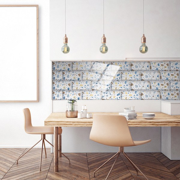 Imitation wall tile millstone crystal film tile sticker floor sti