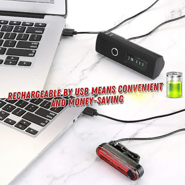 Cykellampset, USB-laddningsbart cykellampset LED-cykellampa
