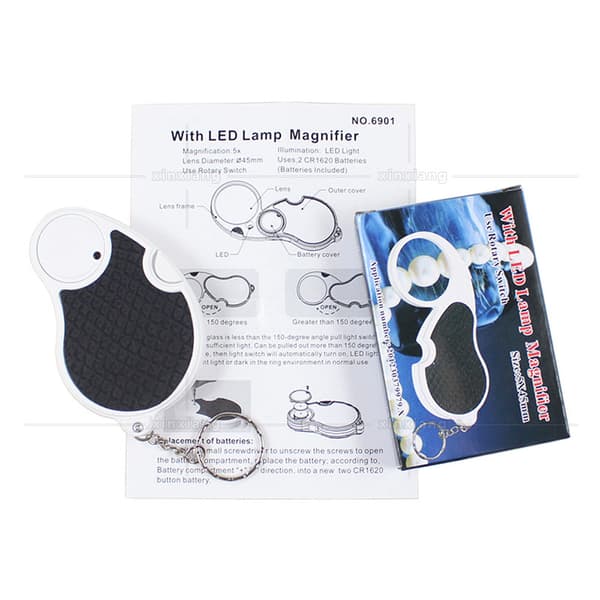 Lighted Magnifier, Folding Magnifying Glass with 5X Light, Magnif