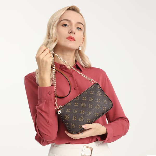 Bag Add Chain Crossbody Tote brun