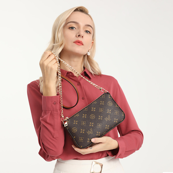 Väska med kedja Crossbody Tote brun