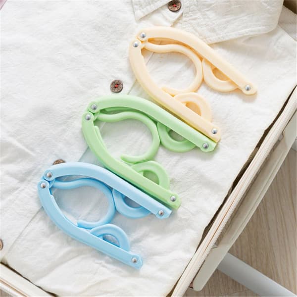5-pack hopfällbara klädhängare i plast