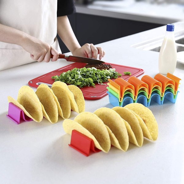 Pieces Taco -telineet, muoviset taco -telineet, muoviset taco -telineet, muoviset taco -telineet, joihin mahtuu jopa 4 tacoa per teline ravintolaan, kotiin, piknikille, juhliin, F