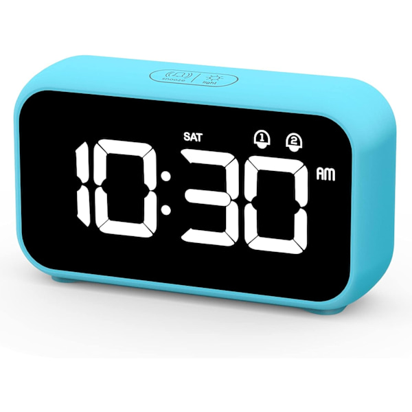 LED Digital väckarklocka med snooze-funktion, 2 larm, 12/24H US