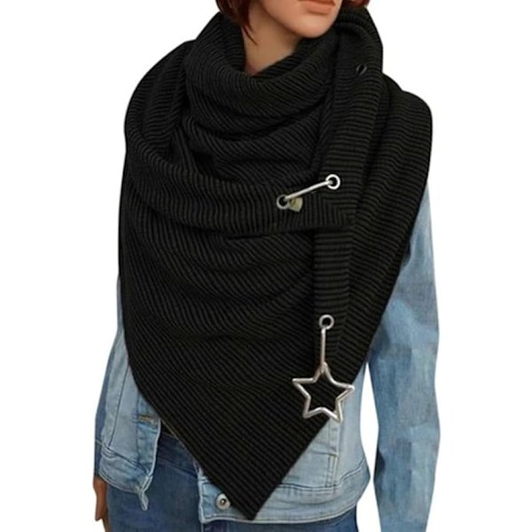 Stjerne-Sjal for Kvinner Elegant Pashmina Sjal og Wraps Kryss foran Sjal Poncho Cape Cardigan Myk Varmt Reise Wraps