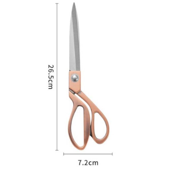26,5 cm kraftig saks til syning - Professionel skræddersaks i rustfrit stål og kobber til stof, læder, kjolesyning, kunstnere, studerende, D