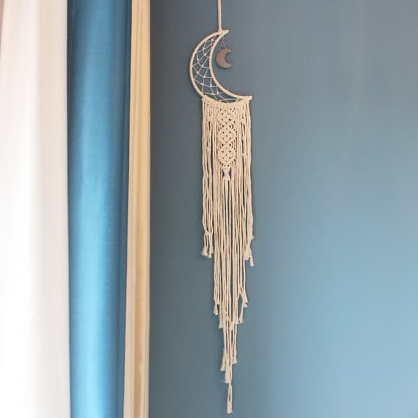 3-delt drømmefanger Macrame veggdekor Boho veggdekor Sol Måne