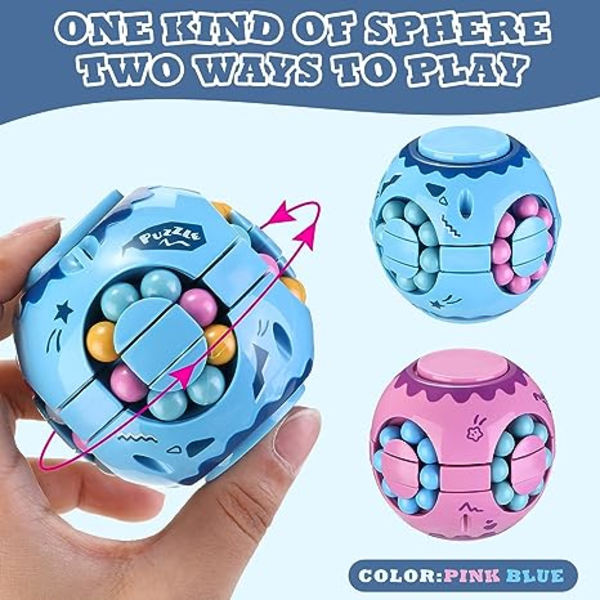 2 stk. Spinner Magic Bean Roterende Fidget 3D Spinner Puslespill Hamburger