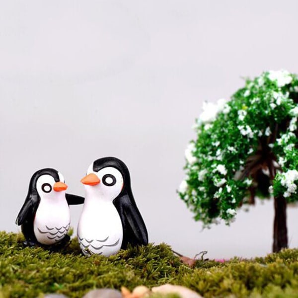 10 stk små miniatyrpingviner til mikrolandskap Bonsai DIY