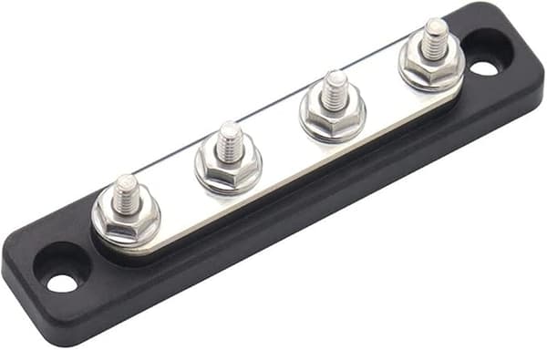 4 Stud Samleskinne Elektrisk Terminalblok 100A AC 300V DC 48V til Lastbil Bus Båd Campingvogn
