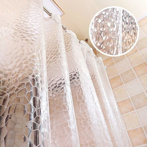 Transparent duschdraperi, 180x200cm 3D duschdraperi badrum