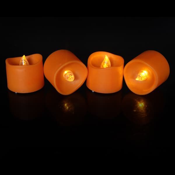 12-pack LED-lampor, små flimrande orange LED-värmeljus