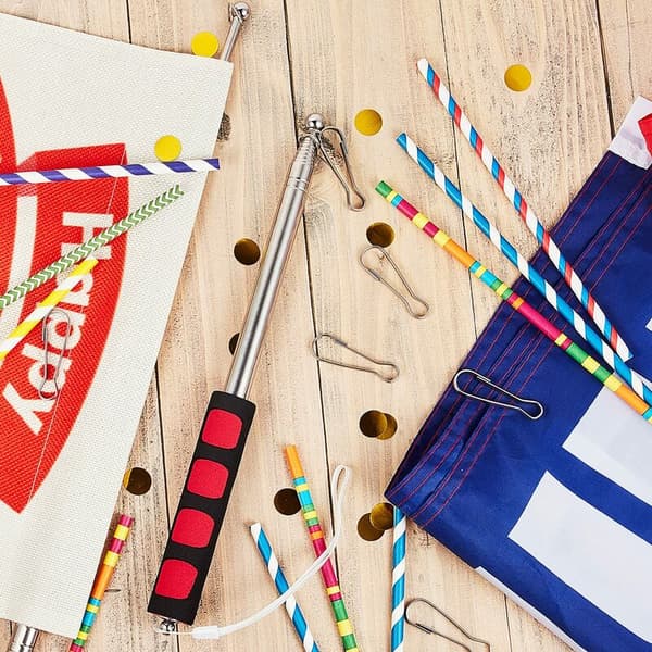 Teleskopiska flaggstänger Handflagga i rostfritt stål
