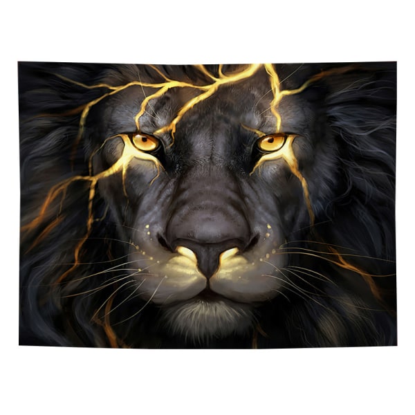 Golden Cool Lion King paninting Väggtapet Hippie Art Tapestry