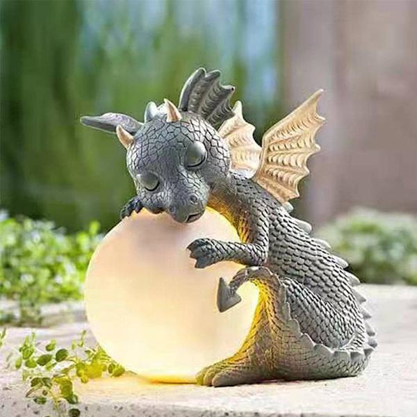 Dinosaur Skulptur, Hage Drage Mediterte Statue Samleobjekt, C
