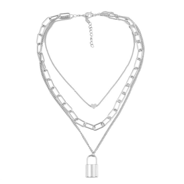 Lås nyckel hängande kedja halsband Set för Eboy Egirl män Emo Goth