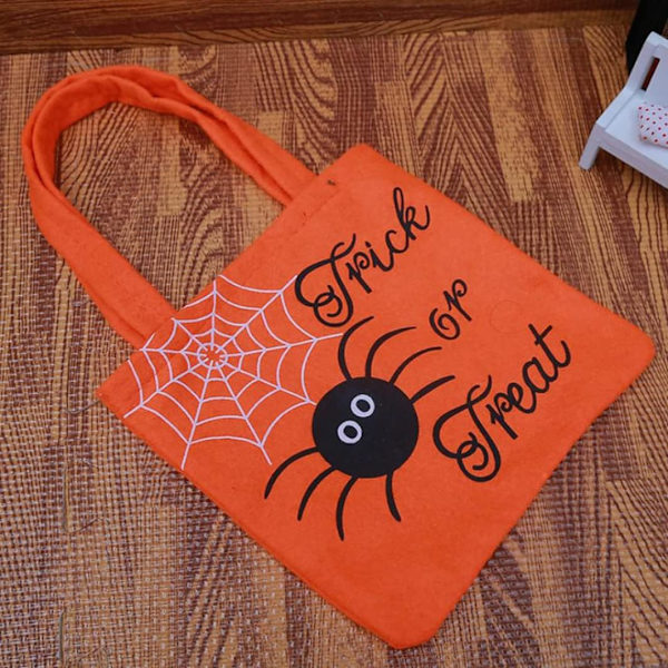 Halloween-aiheinen lahjapussi, pieni kangaskassi, karkkipussi, 2 kahvalla