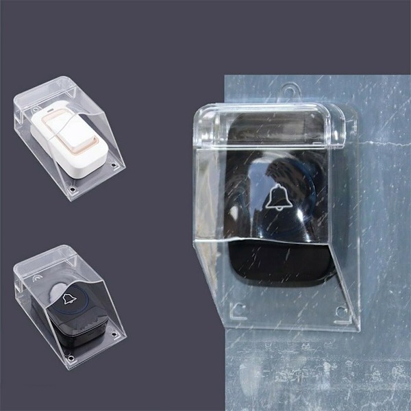 Transparent Vattentätt Skydd för Ring Dörrklocka Fäste Ring Dörrklocka Skydd Vattentätt Fodral Skyddsbox för Dörrklocka