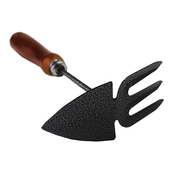 2-haarainen kaksoiskuokka maan kuohkeuttamiseen, 6 cm työleveys, terävä muoto, ergonominen kahva, 25 cm korroosionesto