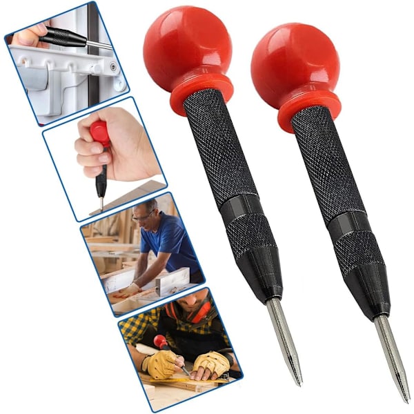 3 stk. automatisk centerpunch med håndtag, start hul punch