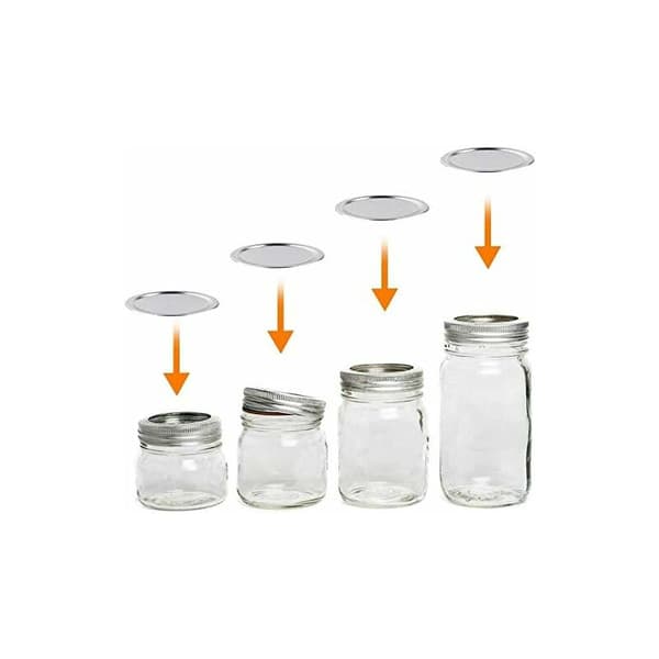 24-pack normala munstycken Mason Jar-lock - läckagesäkra silikondelad lock - silverlock