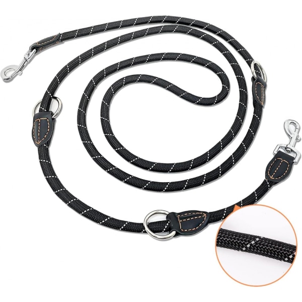 Dog Leash, 3m Multifunction Double Leash, 3 Direction Adjustable, Nylon Sh