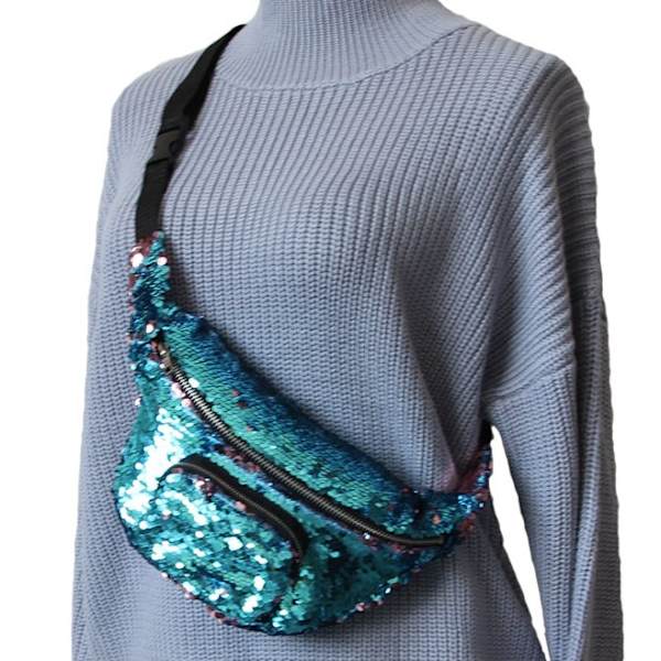 Sequin Fanny Pack (blå)
