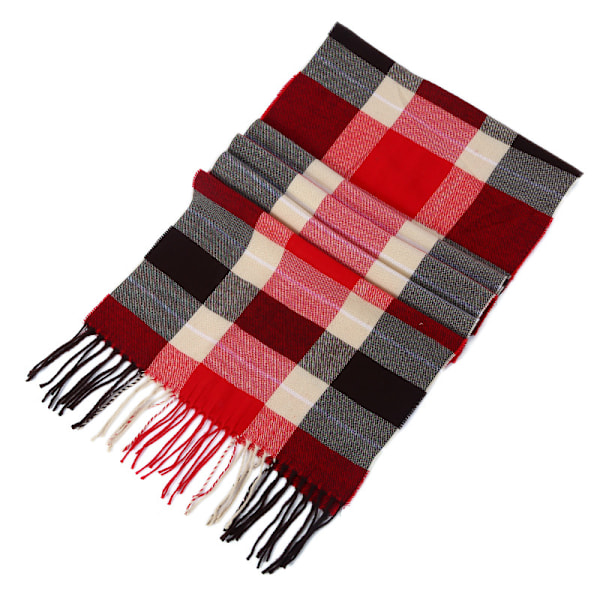 Stor Størrelse Kvinder Mænd Sjal Vinter Varmt Kashmir Imitation Tartan Blødt Sjal Tyk Trøje Shawl Mode Sjal Unisex Julegave, 185*33cm