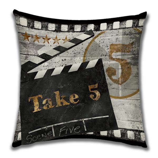 Vintage-elokuvateatteri-tyylinen tyynynpäällinen, 18 x 18 tuumaa (Popcorn Cinema)
