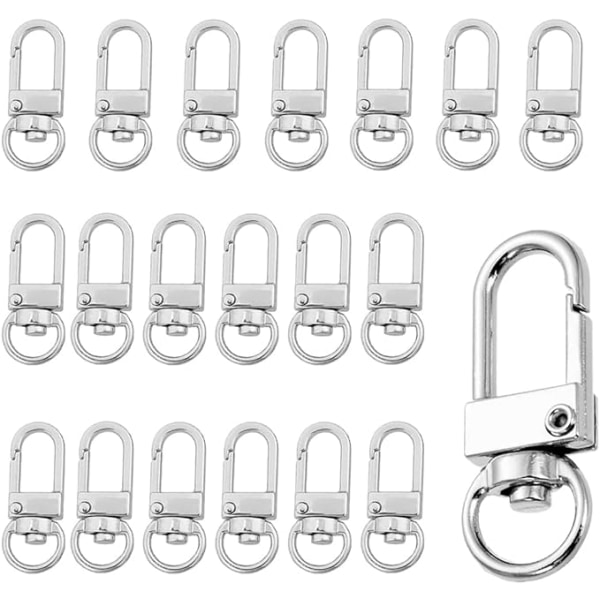 Premium Swivel Spring Hooks - 20 Metal Lobster Claw Clasps, Lobster Clasps