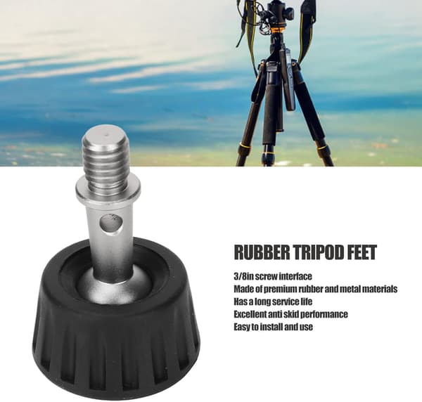 1 stk. gummifodspids 34mm stativfod gummibelagt rustfrit stål 360 grader