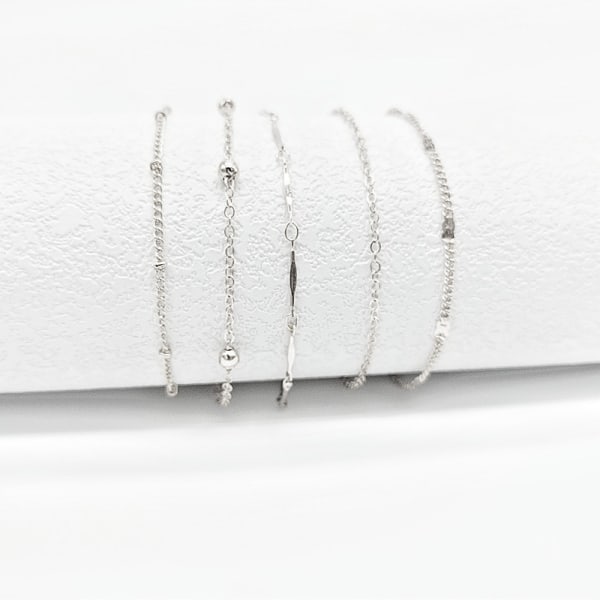 5PCS Boho Ankelkæde Multi Layer Perle Ankelkæde Kvinder Kæde Fod