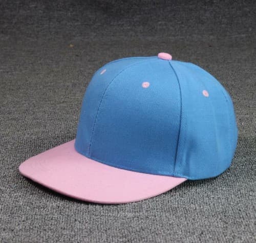 To-farget Snapback-hatt Flat Baseball Cap Trucker Solid Plain Blan