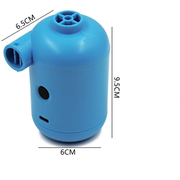 Mini elektrisk pump, USB bärbar camping elektrisk luftpump, snabb uppblåsare och tömmare, 3 munstycksmunstycke för luftpoolleksaker