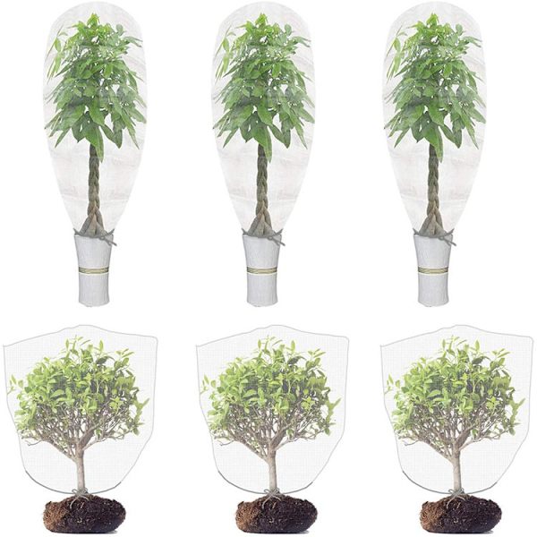 4 pak fuglenet med snoretræk - 3 x 3 ft snorelås have insektnet planteovertræk frugttrænet beskytter planter frugter citrusblomster mod vand insektfodring