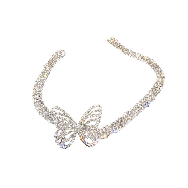 Butterfly Choker Halsband Sparkly Crystal Rhinestone Jewerly
