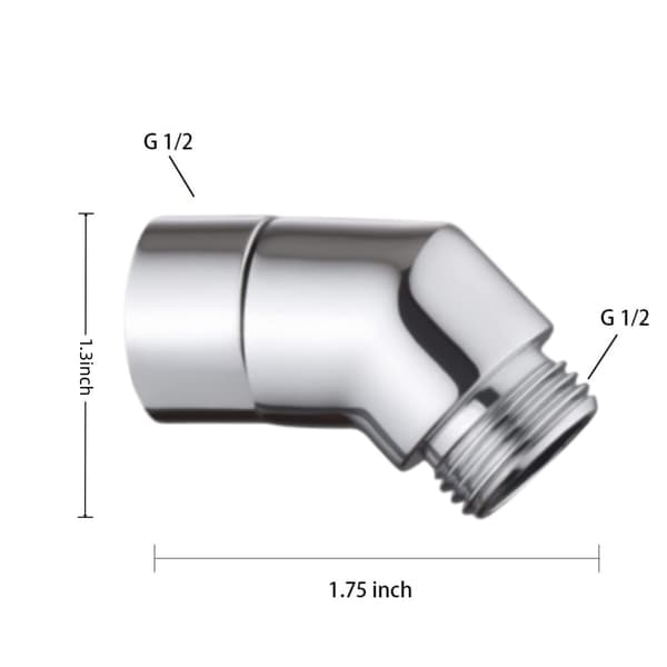 2 stk. 90°/135° vinkelbøjet brusehovedadapter, messing håndbruseradapter, B