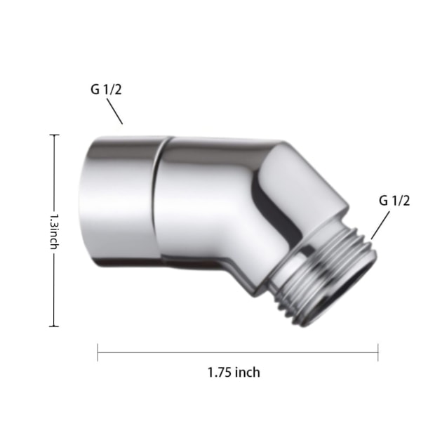 2 stk 90°/135° vinkelbøyd dusjhodeadapter, messing hånddusjadapter, B