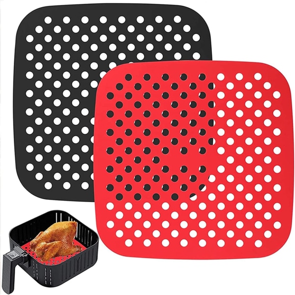 2 stk Non-Stick Silikon Air Fryer Liners - Tilbehør til Air Fryer, Non-