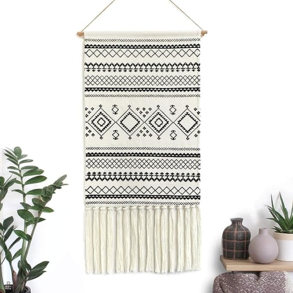 Bohemisk stil Aztek Makramé Vägg Hängande Bomull Handgjord Banner