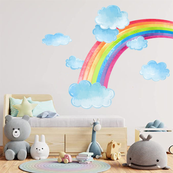 1st stora regnbågsmoln Väggdekor Väggdekaler Baby Nursery G
