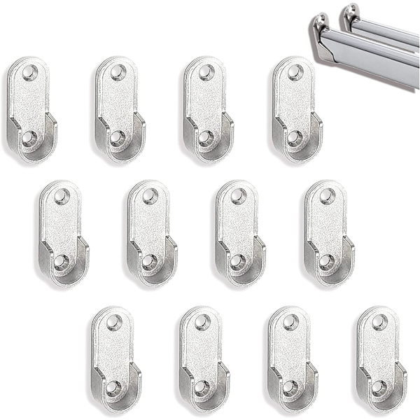 12 kappaletta kaapin tankojen päätetukia kaapin tankojen pidike kaapin tankojen pidike kaapin putkien pidikkeet ruuveilla kaappiin vaatekaappiin, 16mm