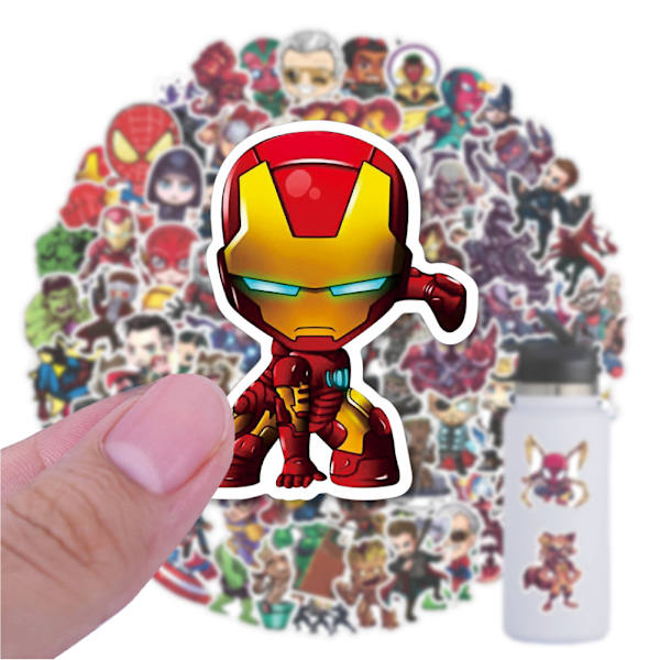 100 st vattentäta tonårshjältestickers för dekaler, bärbar dator, vattenflaska, bilmugg, dator, gitarr, skateboard, bagage, cykelstötfångare, present till barn/tonåringar